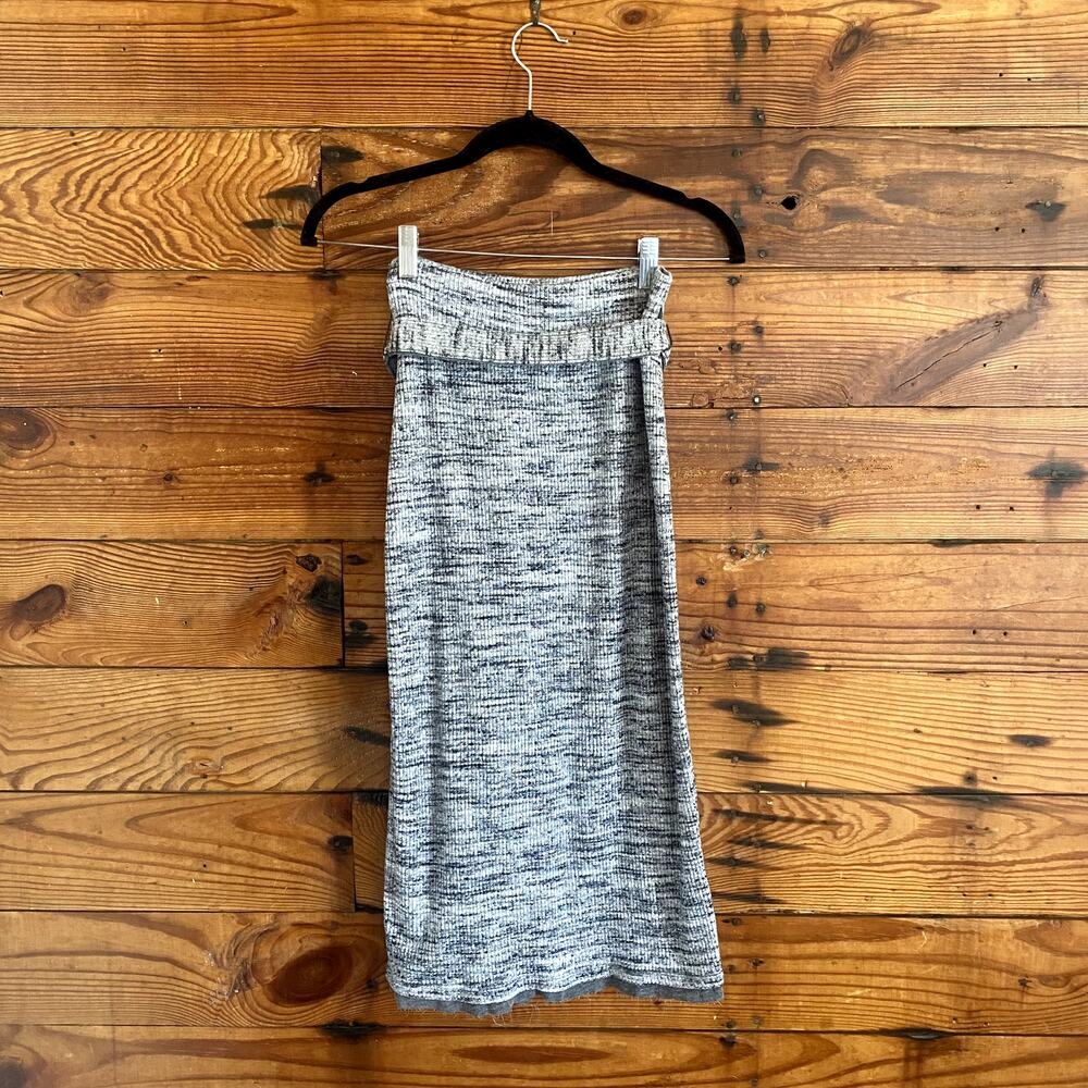 Splendid grey ribbed sweater midi skirt